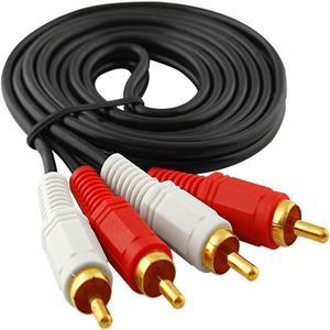 JacobsParts 2-RCA Analog Stereo Audio Cable 2-RCA Male to 2-RCA Male, 5ft