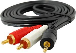 16FT 3.5MM Male to 2 RCA Male Stereo Audio Converter Cable