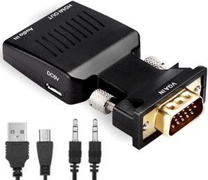 VGA to HDMI Adapter with Audio PC to TV Monitor Projector Active Converter 1080P