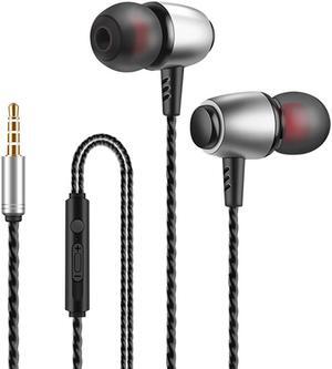 JacobsParts 2-Pack Earbuds in-Ear Sound Isolating Headphones Headset Ear Buds with Mic & Volume, Green Silver