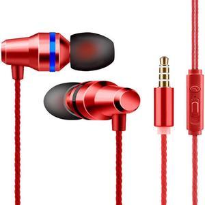 3.5mm HIFI Super Bass Headset In-Ear Earphone Stereo Earbuds Headphone Wired Mic Red