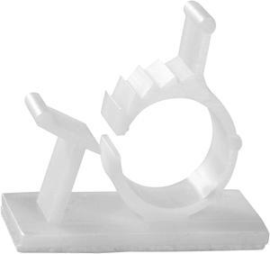 JacobsParts V1 Adhesive Cable Management Clips, 0.85 Inch Adjustable Clamp, Black (25 Pack) white