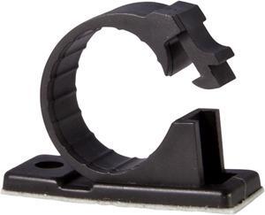 25x Adhesive Cable Management Clips Fixed Clamp w/ Screw Mount Hole, Medium 0.6"