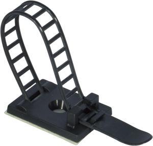 25x Adjustable Adhesive Cable Straps Cord Management Tie Mount Clips 1.0" Black