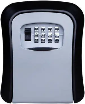 4 Digit Combination Lock Box Wall Mount Security Safe Large 5 Key Waterproof