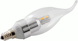 ABI 4W Warm White Dimmable Flame Tip Candelabra LED Bulb, E12 Base 220 Lumens