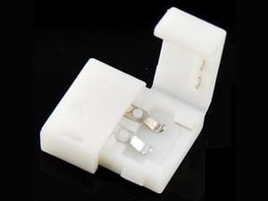 ABI 10x 10mm 2-pin Solderless Clip-on Coupler Connector for 3528 LED Strip Light (10-Pack)