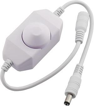 Inline Manual Dimmer Switch for LED Strip Light, White