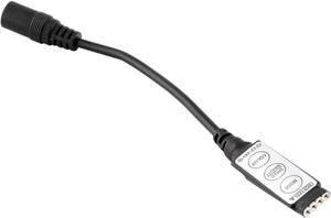 Low-profile Inline Controller for RGB LED Strip Light, Black 5 Pack