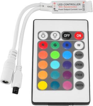 ABI Inline IR Controller with 24 Key Remote for 12V RGB LED Strip Light