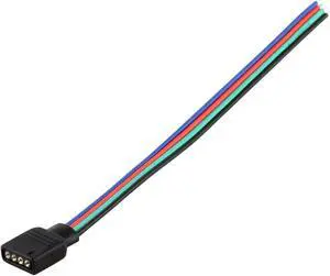 (10-pack) 15cm / 6-inch Bare Wire to 4-pin Female for RGB LED Strip Light