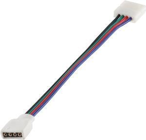 10x 10mm 4-pin Solderless Clip-on Coupler Connector for 5050 RGB