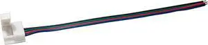 ABI 10mm Solderless 4-Wire Connector Clip Pigtail for Waterproof 5050 RGB LED Strip Light (10-Pack)