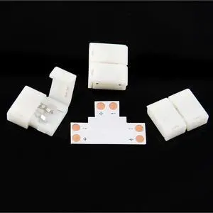5-pack 8mm T-shaped Solderless Splitter Coupler Connector for 3528 LED Strip