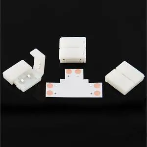 5-pack 10mm T-shaped Solderless Splitter Coupler Connector for 5050 LED Strip