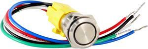 12V Latching Push Button Power Switch Stainless Steel Metal Waterproof w/ LED