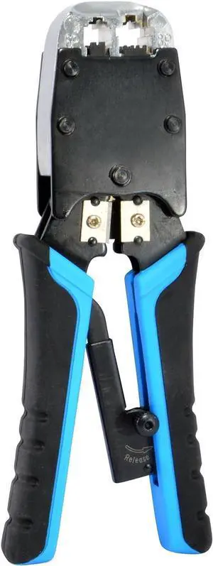 RJ45/RJ11 Cable Crimper for CAT5e/CAT6 Network Cables, Includes 10 RJ45 Connectors