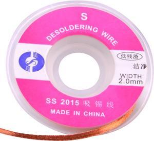 2.0mm Desoldering Braid Solder Remover Pure Copper Wick - Low Residue 1m/3ft