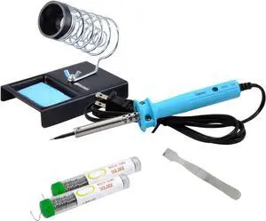 Delcast 30W Soldering Iron & Tool Kit, Includes 25g Rosin Core Solder (5 Piece Set)