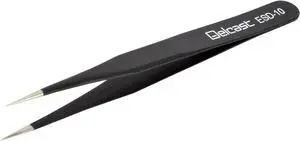 Delcast ESD Straight Tip Tweezer Anti Static Stainless Steel Electronic Repair Tool