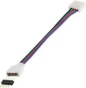 10x 4-wire Solderless Clip to 4-pin Male 6-inch Cable for RGB LED Strip Light