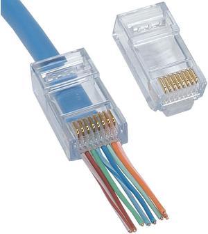 JacobsParts 100pcs EZ RJ45 Pass Through Modular Plug Network Cable Connector End 8P8C CAT6
