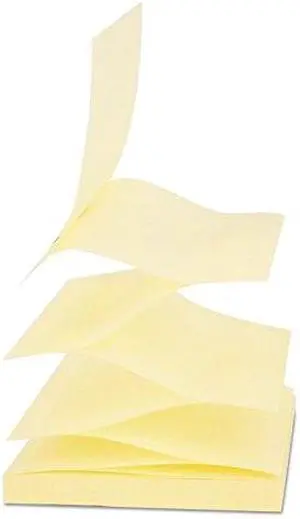 Universal Fan-Folded Self-Stick Pop-Up Note Pads, 3"x3", Yellow, 90-Sheet, 24/Pk