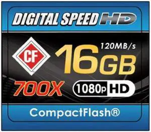 Digital Speed 16GB 700X Professional High Speed 120MB/s Error Free (CF) Memor...