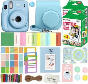 Fujifilm Instax Mini 11 Instant Camera (Sky Blue) with Case, 40 Fuji Films, Decoration Stickers, Frames, Photo Album and more Accessory kit