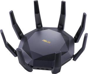 ASUS RT-AX89X AX6000 Dual Band WiFi 6 Router, 802.11ax 12 streams 6000Mbps , Lifetime Free Internet Security, supports AiMesh, MU-MIMO, 8 Gb LAN ports, Dual 10G ports (10GBase-T & 10G SFP+), VPN
