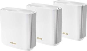 ASUS ZenWiFi AX6600 Tri-Band Mesh WiFi 6 System (XT8 3PK) - Whole Home Coverage up to 8,200 sq.ft & 8+ rooms, AiMesh, Included Lifetime Internet Security, Easy Setup, 3 SSID, Parental Control, White