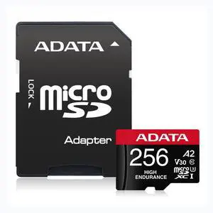 ADATA High Endurance 256GB UHS-I U3 V30 A2 Class 10 Micro SDXC Memory Card (AUSDX256GUI3V30SHA2-RA1) ADATA High Endurance 256GB UHS-I U3 V30 A2 Class 10 Micro SDXC Memory Card (AUSDX256GUI3V30SHA2-RA1)