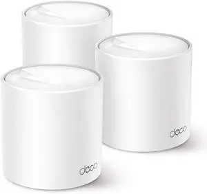 TP-Link AX2700 W-Fi 6 Dual-Band AI-Driven Home Mesh Router System, Replaces Individual Routers and Extenders, Connects over 150 Devices, Indoor Coverage up to 6,300 Sq. ft., - Deco W8100 (3-Pack) TP-Link AX2700 W-Fi 6 Dual-Band AI-Driven Home Mesh Router System, Replaces Individual Routers and Extenders, Connects over 150 Devices, Indoor Coverage up to 6,300 Sq. ft., - Deco W8100 (3-Pack)