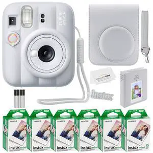 Fujifilm Instax Mini 13 Instant Camera 60 Photo Prints, Photo Album, Case & Quality Photo Microfiber Cloth- Clay White Fujifilm Instax Mini 13 Instant Camera 60 Photo Prints, Photo Album, Case & Quality Photo Microfiber Cloth- Clay White