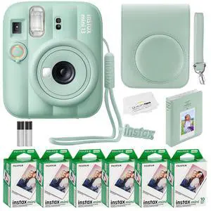 Fujifilm Instax Mini 13 Instant Camera 60 Photo Prints, Photo Album, Case & Quality Photo Microfiber Cloth- Lagoon Green Fujifilm Instax Mini 13 Instant Camera 60 Photo Prints, Photo Album, Case & Quality Photo Microfiber Cloth- Lagoon Green