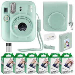 Fujifilm Instax Mini 13 Instant Camera 60 Photo Prints, Photo Album, Case & Quality Photo Microfiber Cloth- Lagoon Green Fujifilm Instax Mini 13 Instant Camera 60 Photo Prints, Photo Album, Case & Quality Photo Microfiber Cloth- Lagoon Green
