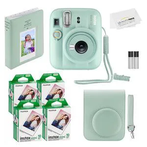 Fujifilm Instax Mini 13 Instant Camera 40 Photo Prints, Photo Album, Case & Quality Photo Microfiber Cloth- Lagoon Green Fujifilm Instax Mini 13 Instant Camera 40 Photo Prints, Photo Album, Case & Quality Photo Microfiber Cloth- Lagoon Green