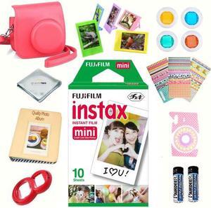 Fujifilm instax mini 8 accessories KIT RASPBERRY includes - instant film 10 pack +  deluxe bundle for fujifilm instax mini 8 camera