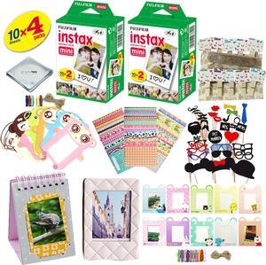 Fujifilm instax mini 8 Camera Accessory KIT includes - Fuji Instant Film 40 SHEETS +  Premium Over 60 PCS bundle for fujifilm instax mini 8 Films