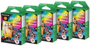 Fujifilm instax mini Instant Rainbow Film Bundle (5x 10-Sheet Packs)