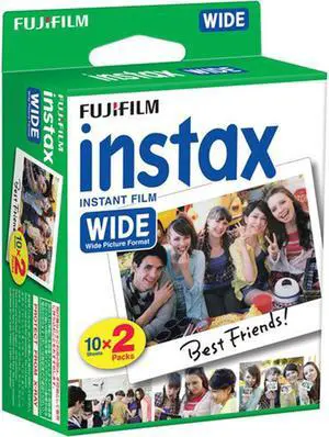 Fujifilm INSTAX Wide Instant Film 100 Pack - 100 SHEETS - (White) For Fujifilm Instax Wide Cameras + Frame Stickers and Microfiber Cloth Accessories