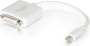 C2G 54312 C2G 8IN MINI DISPLAYPORT TO DVI ADAPTER MALE TO FEMALE SINGLE LINK DVI-D WHITE -