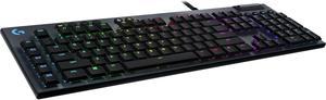 Logitech G815 LIGHTSYNC RGB Mechanical Gaming Keyboard with Low Profile GL Tactile key switch, 5 programmable G-keys,USB Passthrough, dedicated media control, black and white colorways - Cable ...
