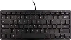 R-Go Tools RGOECQYBL Compact Keyboard - Wired - USB 2.0 - QWERTY (US) - Plug and Play - Black