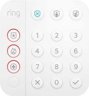 Ring 4AK1SZ-0EN0 Alarm Keypad (2nd Gen) - Indoor - 250 Feet - Android - Apple - White