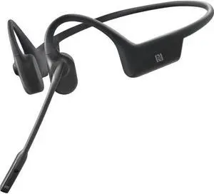 AfterShokz ASC100B OpenComm Wireless Bone Conduction Headset - Stereo - Bluetooth 5.0 - Noise Canceling - NFC - IP55 - Black