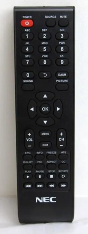NEC Oem Replacement Tv Remote Control - Batteries Required
