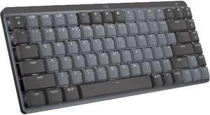 Logitech 920-010552 MX Mechanical Mini Wireless Keyboard - Logitech White Clicky - Bluetooth - Logi Bolt - USB Type-C - Lithium-Ion Polymer - Graphite