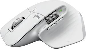 Logitech MX MASTER 3S Performance Wireless Mouse - Darkfield - Wireless - Bluetooth/Radio Frequency - 2.40 GHz - Rechargeable - Pale Gray - 1 Pack - USB - 8000 dpi - Scroll Wheel - 7 Button(s)