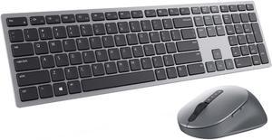 Refurbished Dell Premier MultiDevice Wireless Keyboard And Mouse KM7321W  USB Wireless BluetoothRF  Titan Gray  USB Wireless BluetoothRF Mouse  Optical  4000 dpi  7 Button  Scroll Wheel  Titan 